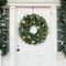 24 Inch Christmas Wreath with Lights for Front Door Large Pre-Lit Wreaths with Berries Pinecones Christmas Door Wreaths with 50 LED Lights 8 Modes Timer for Kitchen Wall Indoor Outdoor Xmas Decor